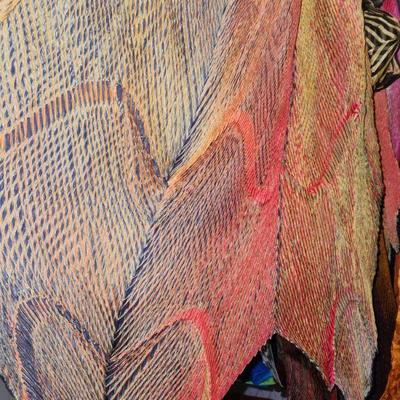 Hand Pleated, Hand Dyed Arashi Shibori by Michelle Murray.