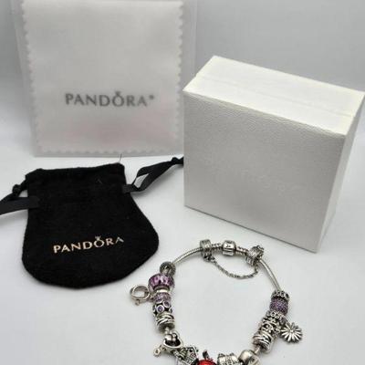 Pandora Sterling Silver Bracelet Full Of Charms (LIKE NEW!)