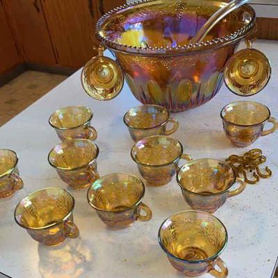 Fire King Punch Bowl Set