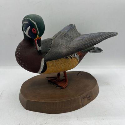Dick Prehn Hand Carved Wood Duck Deco - Signed by the Artist 