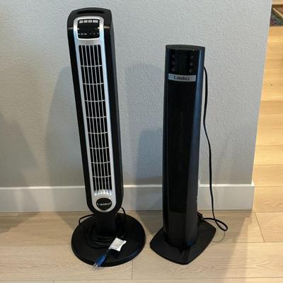 Lot #75 - Lasko 36" 3-Speed Oscillating Tower Fan and Lasko 32" Oscillating Ceramic Tower Heater