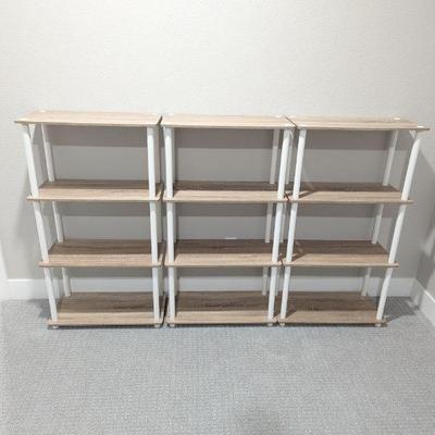 Lot #161 - 3 Modern Bookcases - Multi-Tiered Shelf Unit