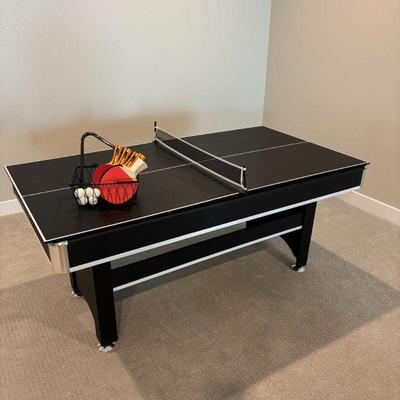 Lot #136 - Hathaway Spartan 6-Foot Pool Table with Table Tennis Conversion Top and Accessories