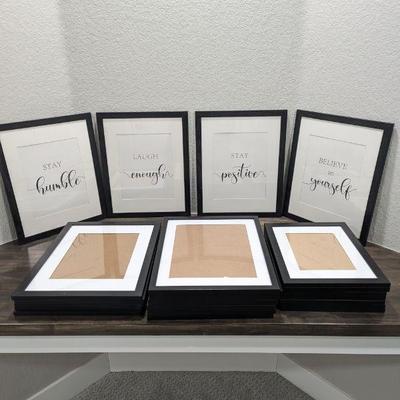 Lot #156 - Framed Inspirational Quotes Wall Art Lot - Stay Humble, Laugh Enough, Stay Positive, Believe in Yourself.