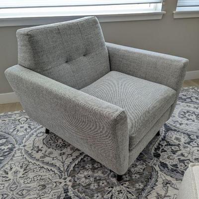 Lot #3 - LIKE NEW Stylish Custom Made Gray Accent Chair - Modern Design