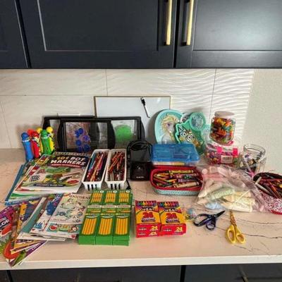 Lot #36 - Creative Arts and Crafts Lot - Coloring Books, Crayons, Stickers, and More.