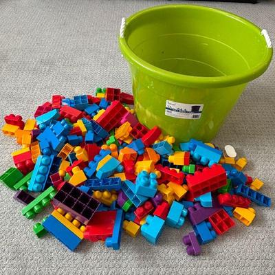 Lot #124 - Mega Bloks Building Blocks Lot with Storage Bucket