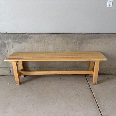 Lot #205 - Wooden Bench - Rustic Style