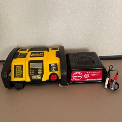 Lot #200 - Stanley FatMax 1200 Peak Amp Jump Starter and Schumacher 10 Amp Battery Charger Lot