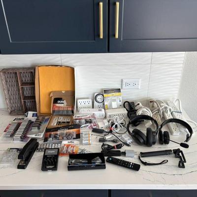 Lot #47 - Tech & Accessories Lot - FireTV, Headphones, Cables, Power Strips, Batteries & More.
