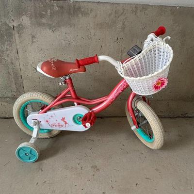 Lot #187 - Kids Bicycle - Fairy Design - Coral and Pink