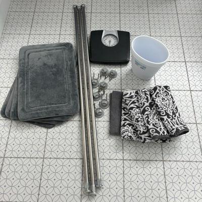 Lot #61 - Bathroom Essentials Lot - Towels, Bathroom Mats, Scale, and More