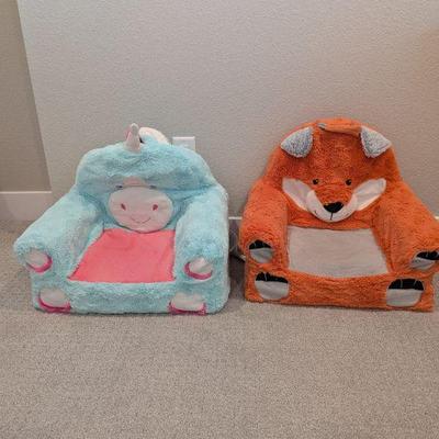 Lot #101 - Adorable Kids' Chairs - Unicorn and Fox Design.