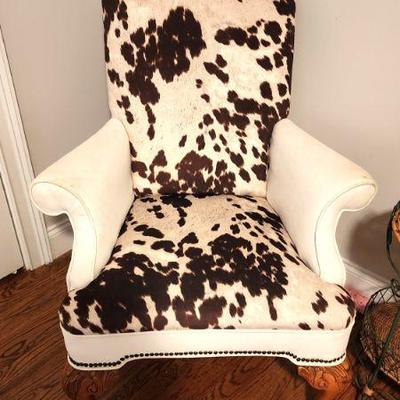 Cowhide Farmhouse Wingback chair