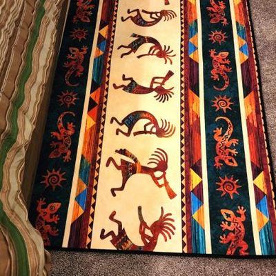 Round Kokopelli Myth Native American Area Rug