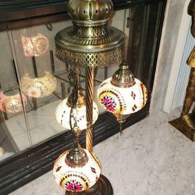 Mosaic Floor Lamp 3 Big Globe Turkish Lamp Moroccan Lamp