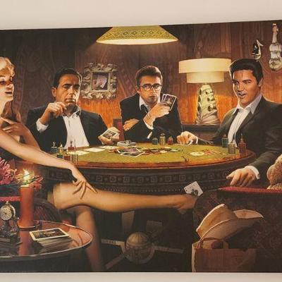 Marilyn Monroe James Dean Elvis Presley Playing Poker Funny Art