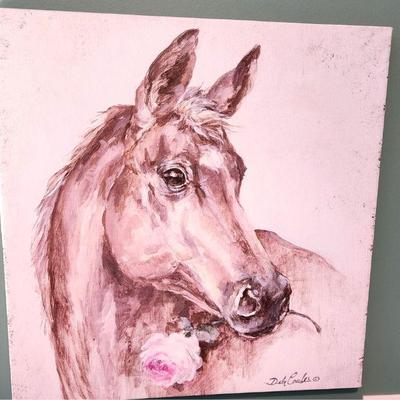 "Horse with Rose" French Farmhouse Canvas Prints – Debi Coules Art