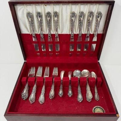 Vintage Alvin Sterling Flatware Set – 49 Pieces in Wooden Case	