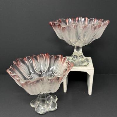 Vintage Frosted Crystal Tulip Bowls – Likely Mikasa, Made in Germany	
