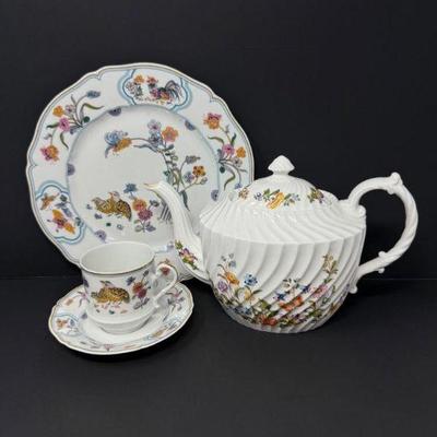 Haviland ‘Golden Quail’ & Aynsley ‘Cottage Garden’ Tea Set	