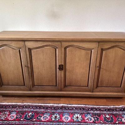 Solid Wood Credenza / Sideboard w/ Shelves & Drawers	