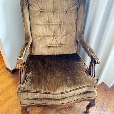 Tufted Wingback Project Chair - French/Queen Anne Style	