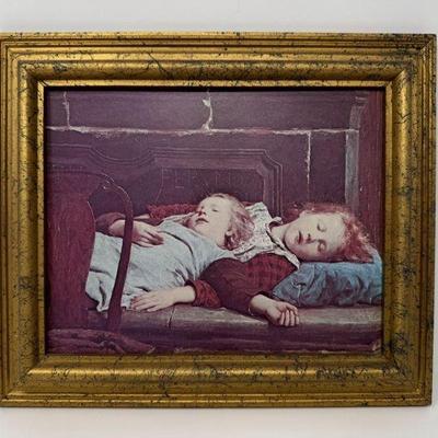 Vintage Print of 2 Sleeping Girls – Attributed to Albert Anker 1895	