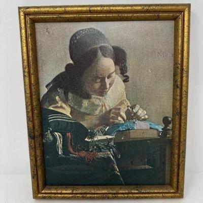 Vintage Print "The Lacemaker" - In the Style of Johannes Vermeer	