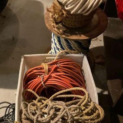 Large spool of heavy duty rope assorted cords
