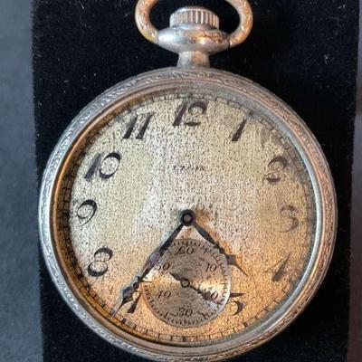 Elgin engraved pocket watch