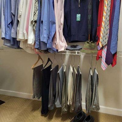 Lot of men s designer shirts trousers, belts, ties, etc