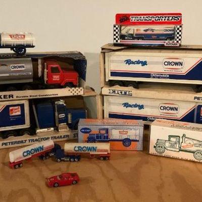 Vintage crown petroleum die cast truck lot