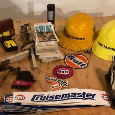 Vintage logging gulf oil, and travel collectibles