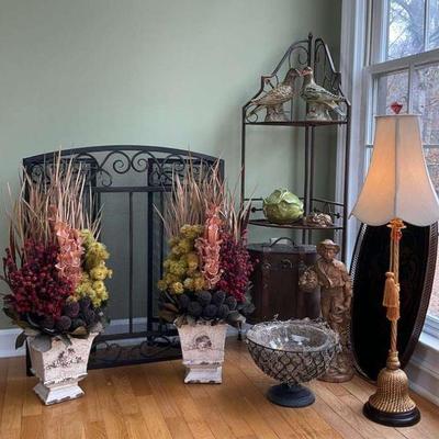 Fireplace screen 2 floral for mantle, misc. decor