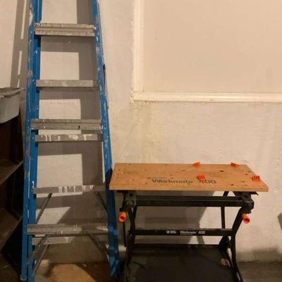 Keller 6 fiberglass step ladder & black+decker workmate 400 workbench