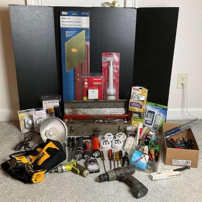 Assorted tools and hardware lot