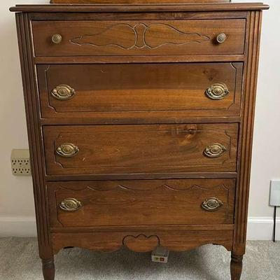 Vintage four drawer chest solid wood