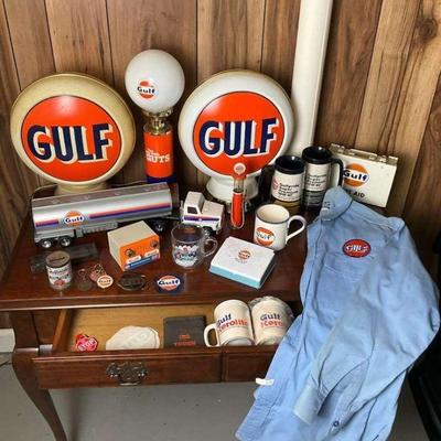 Vintage gulf oil memorabilia collection
