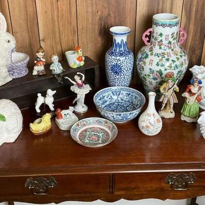 Decorative porcelain and ceramic collectibles
