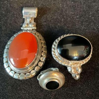 Sterling silver and stone jewelry