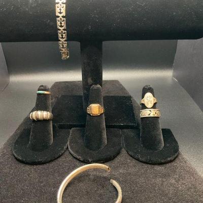 Vintage sterling silver and gold tone jewelry collection