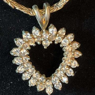 14k gold heart pendant necklace