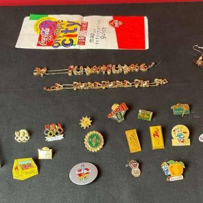 Atlanta 1996 olympics and georgia braves pins & swatch
