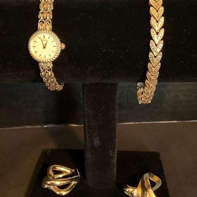 Seiko watch and 14k gold jewelry collection