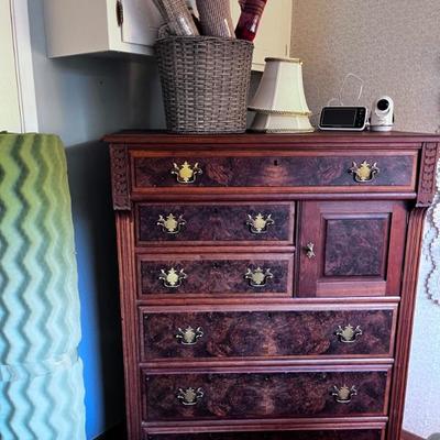 GERMAN BURLWOOD DRESSER