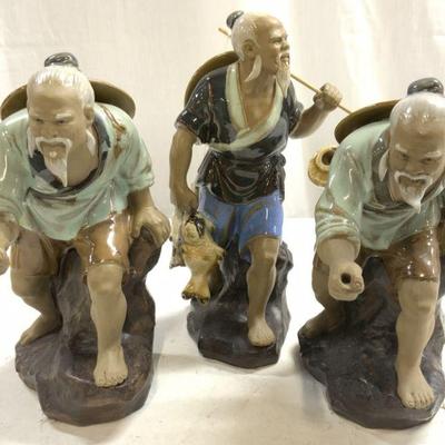 Lot 3 Assorted Asian Ceramic Male Figures
