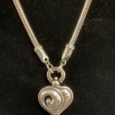 Brighton Silver Tone Heart Pendant Necklace
