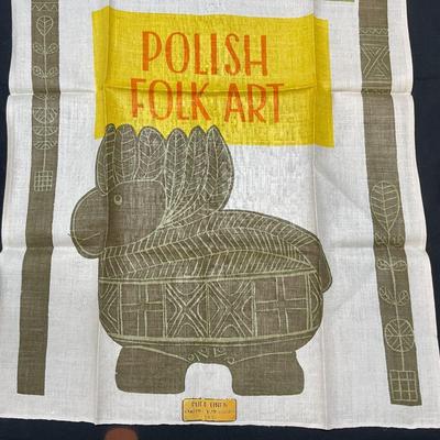Vintage Polish Folk Art Linen Textile NWT
