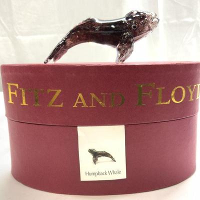 FITZ & FLOYD Gls Humpback Whale Fig w Box
